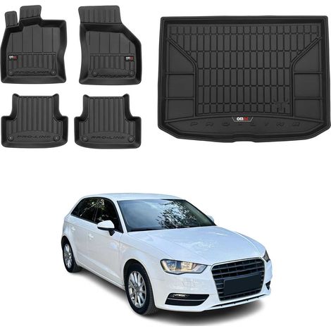OMAC Kit Tapis de Sol et Coffre Compatible avec Audi A3 Sportback 2012-2020 Premium Noir (1/5)