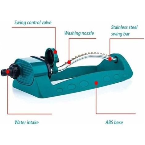 Rasensprenger mit Infinity Turbo Drive Technologie, verstellbaren Schwenkarmen, verzinktem Aluminiumrohr, Reichweite von 8 bis 15 m. (1/5)
