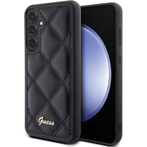 Guess Quilted Metal Logo - Samsung Galaxy S23 FE Hülle (Schwarz) (1/5)