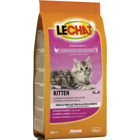 CROCCANTINI PER GATTI 'LE CHAT JUNIOR KITTEN' kg 1,5 - MONGE