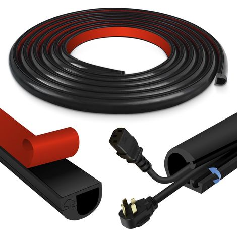 Goulotte Passe Cable Mural Cache Cable TV Mural adhésive Cache Fil Electrique Flexible Passe Fil en Silicone goulotte Electrique Noir 22mm×10mm×1m (1/5)