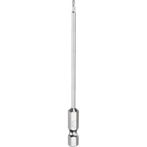 Embout de Tournevis à Tête Hexagonale 1.5mm Métrique Pointe Plate 1/4" Tige Hexagonale 100mm (4") Long Clé à Embout Magnétique Pour Perceuse à Vis, Douille Chromée (1/5)