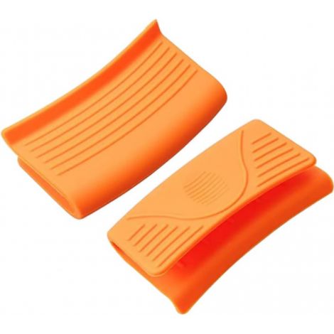 BEBUSINGOTO 2 pcs Silicone Hot Handle Holder, Cuisine Silicone épaississement Gants Pot Holder Grip résistant à la Chaleur Silicone Pot Holder Support de poignée auxiliaire en Silicone Hot Handle Gan (1/5)