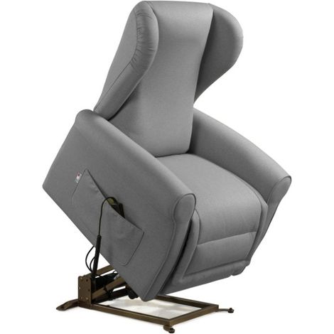 Poltrona Alzapersona Elettrica 2 Motori 90x100x90 cm Sofa in Microfibra Dispositivo Medico 1 Grigio Chiaro (1/4)