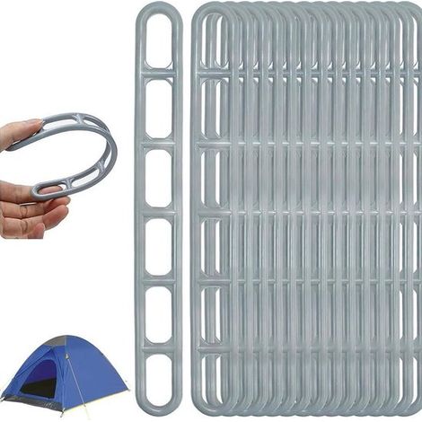 Lot de 25 tendeurs d’échelle – 6 trous – 22,5 cm – Caoutchouc PVC – Gris – Pour auvents, stores et bâches (1/5)