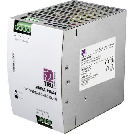 TRU COMPONENTS TC-13808004 Hutschienen-Netzteil (DIN-Rail) 48 V/DC 10 A 480 W Anzahl Ausgänge:1 x (1/5)