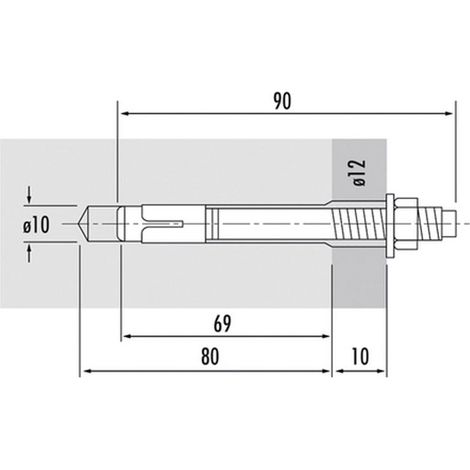 Hailo Hilti Bolzenanker zur Befestigung von Leitern und Halterung aus Edelstahl (1 Stück)