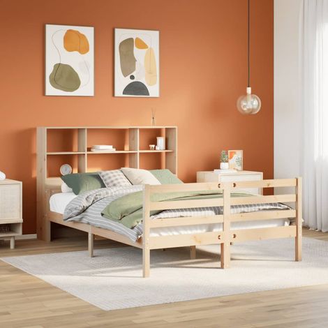 vidaXL Bookcase Bed without Mattress 120x190 cm Small Double Solid Wood Pine (1/5)