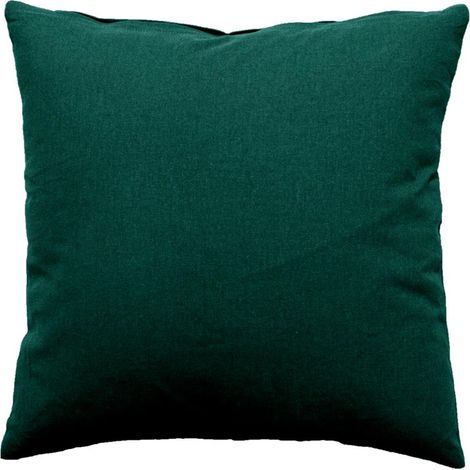 Coussin Déco Uni Déhoussable "Panama" 40x40cm Vert Foncé