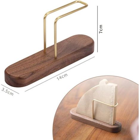 Porte filtre à café, support à papier pour filtre, support pour filtre à café pour le rangement, support filtres à café - Porte-filtre à café pour rangement 7x14x3,5 cm (A - Noyer) (1/3)