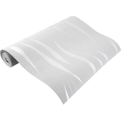 Cellfast – Papier peint 3D intissé gris argenté – 53cm x 10m – Style moderne minimaliste pour salon et chambre – Réduit la lumière (1/3)