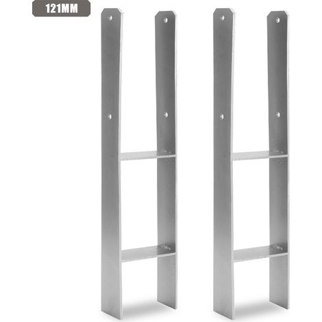Jiubiaz Pfostenanker für den Außenbereich – extra robust, witterungsbeständig und ideal für Holzpfosten im Garten - 121mm 2x