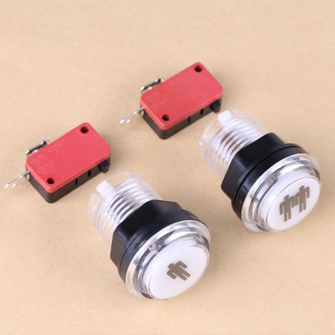 Kit de Boutons Lumineux 1P/2P pour Borne d'Arcade DIY - 2 Pièces