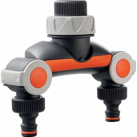GF Art. 5073 presa rubinetto doppia uscita 3/4" regolatore del flusso differenziato fino a chiusura totale