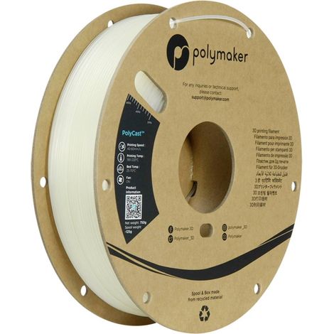 Polymaker PJ03001 Filamento per stampante 3D PolyCast Processo di fusione fine/di fusione della cera 1.75 mm 750 g Natu (1/5)