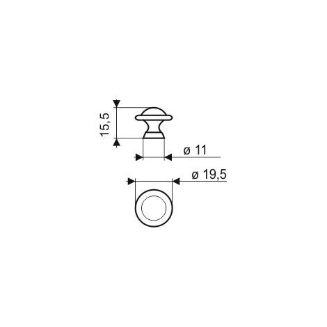 Bouton GP51, nickel satiné