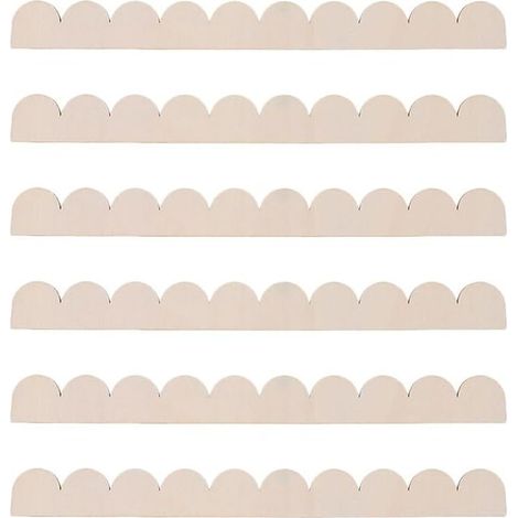 Set of 6 Decorative Wooden Moldings, Frame Strips for Wall Shelves, Door Molding, Cabinets, Interior Decoration (1/5)