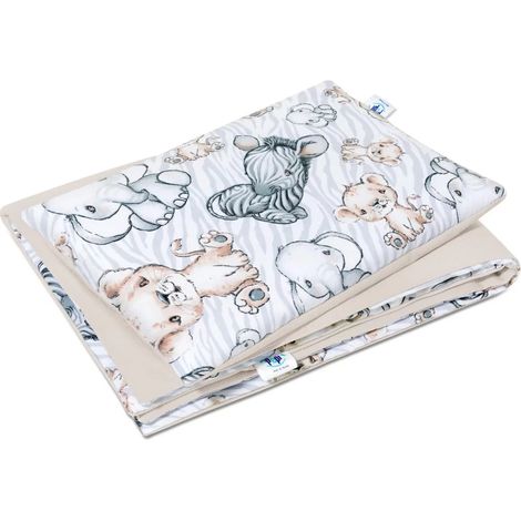 Ropa de cama con relleno: edredón de 55×75 cm y almohada de 25×35 cm - Safari capuchino - algodón/terciopelo (1/3)