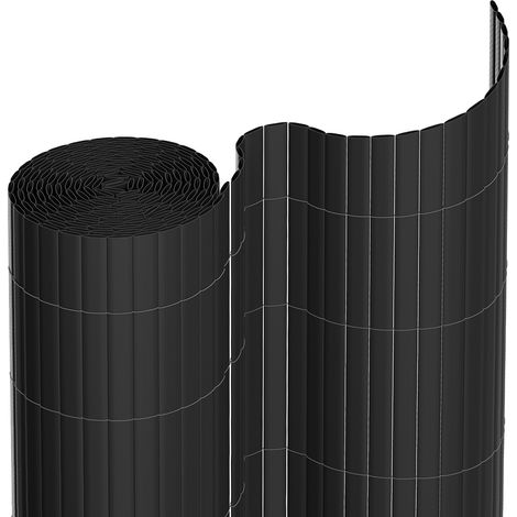 Wolketon PVC Sichtschutzmatte Sichtschutzzaun Balkonsichtschutz Windschutz Sichtschutz für Zaun Balkon grau 90 x 400 cm