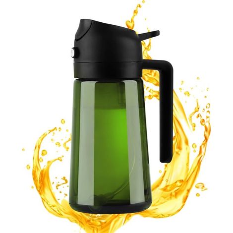Pulverizador de aceite para aceite de cocina，dispensador y pulverizador de aceite 2 en 1，470 ml，botella pulverizadora，ensaladas y parrilla (1/5)