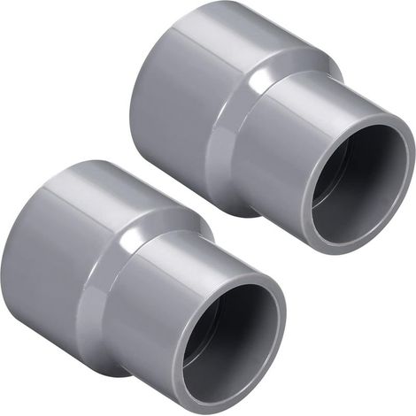 40 mm x 32 mm PVC-Reduzierkupplung x 2 Stück DWV-Rohrverbinder für Gebäudebewässerungs- und Sanitärinstallationen, [Grau] (1/5)