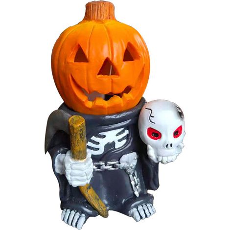 Lanterne Citrouille Chevalier Résine Décor Halloween Jardin Luminaire Table Chevet Enfant (1/5)