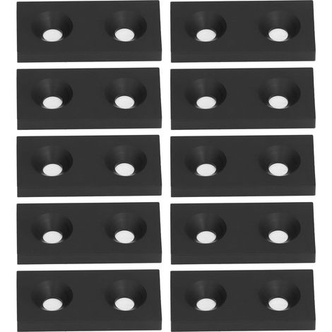 Caches d'extrémité en aluminium 3060, 10 pièces, embouts de profilé en alliage métallique, plaques de couverture à double trou, noir, pour pièces mobiles linéaires (1/5)