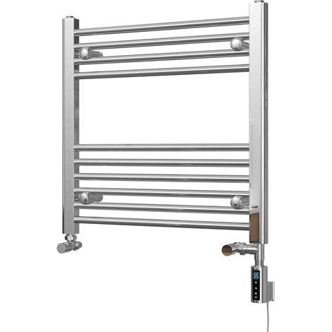 Zennor - Chrome Dual Fuel Towel Rail H600mm x W600mm Thermostatic WIFI - Straight (1/3)