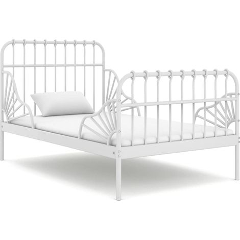 Sommier extensible 80 x 130/200 cm en métal blanc sans matelas - PANGIVO (1/5)