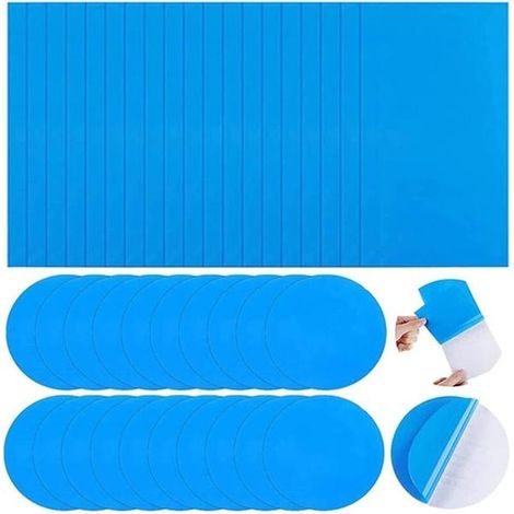 Kit de réparation contenant 40 patchs en PVC auto-adhésifs pour piscines, matelas et bouées, pour colmater les petits trous et les fuites.-AquaForge (1/5)