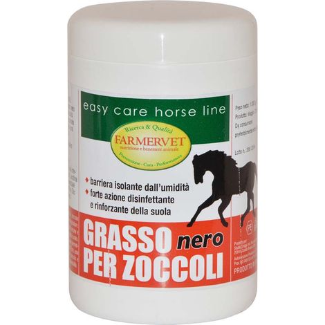 GRASSO ZOCCOLI NERO con catrame vegetale ad azione disinfettante e rinforzante della suola 1 kg: 1 confezione ULTIMO PEZZO