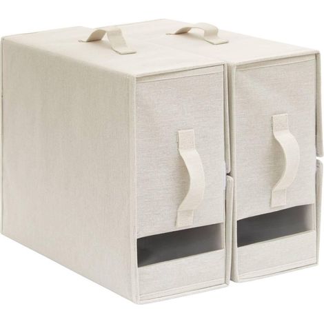 Lot de 2 Housses de Rangement "Dressy" 41cm Beige (1/5)