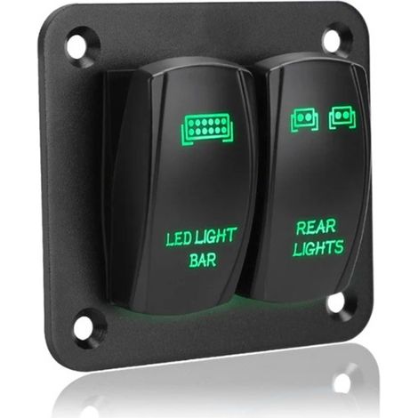 12V car modification with lights, 2-group rocker switch panel, car, truck, boat, 2-position yacht panel combination. (1/4)
