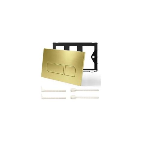 Plaque de commande wc suspendu, plaque de déclenchement wc double chasse avec tiges de chasse et cadre de montage, compatible avec séries GEBERIT SIGMA01/20/30/50 UP300 et UP320 (Or) (1/5)