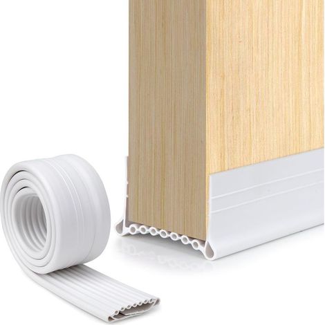 Joint de bas de porte, bande de protection contre les courants d'air, isolation phonique, 1 m, blanc (1/5)