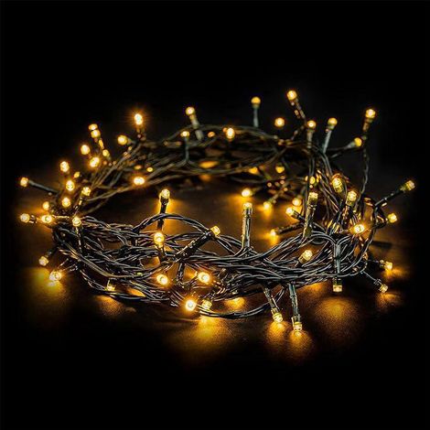 Guirlande lumineuse LED blanc chaud classique, longueur 10 m, 220 V avec prise, fonction minuterie, pour une utilisation intérieure et extérieure, sapin de Noël (1/5)