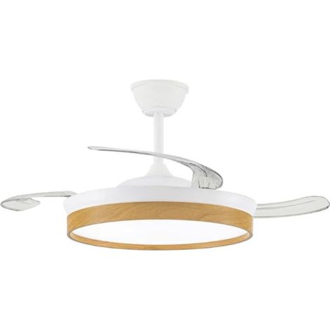 Rétractable Ventilateur Plafond avec Lumière, Ventilateur Plafond LED avec Telecommande, 3 Températures, 6 Vitesses Silencieux, 3 Pales Rétractables, Plafonnier Ventilateur pour Chambre Salon (1/5)