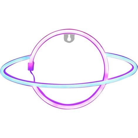 Lampe Néon Planète LED USB/Piles, Lumière Flash Néon pour Décoration Murale Chambre Maison Fête (1/5)