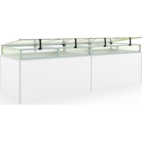 Châssis de jardin en aluminium / Plaques double paroi Serre pour plantes pour jardin, balcon, fenêtre de toit avec ouverture, résistant aux UV et aux intempéries, 77 x 297 cm (1/3)