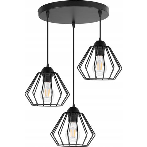 PLAFONNIER SUSPENDU LUSTRE DIAMANT LED LOFT (1/5)