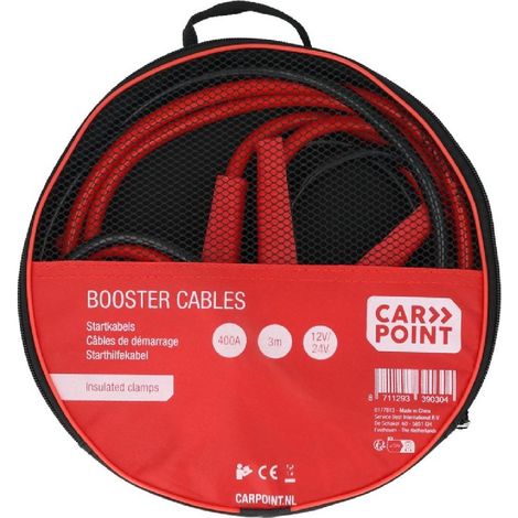 CABLES DE DEMARRAGE 400A 3M 12/24V (PINCES ISOLEES & POIGNEES) CARPOINT