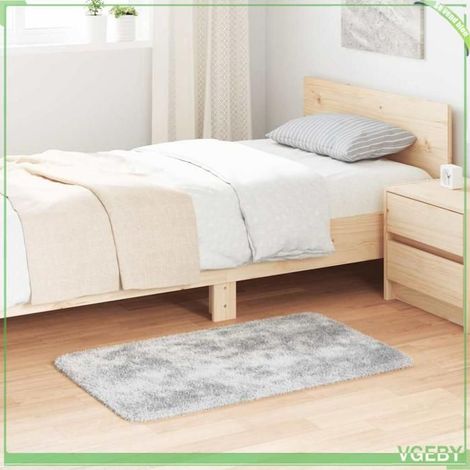 4102812 Tapis Shaggy à poils longs NAVARRA gris argenté 60x100 cm (1/5)