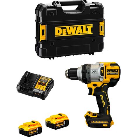 Taladro Percutor DeWALT DCD1007P2T (2 x 5,0 Ah + DCB1104 + TSTAK II)