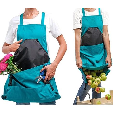 Tablier de jardinage pour femme - Tablier de jardinier - Tablier croisé pour jardin avec grandes poches (1/5)