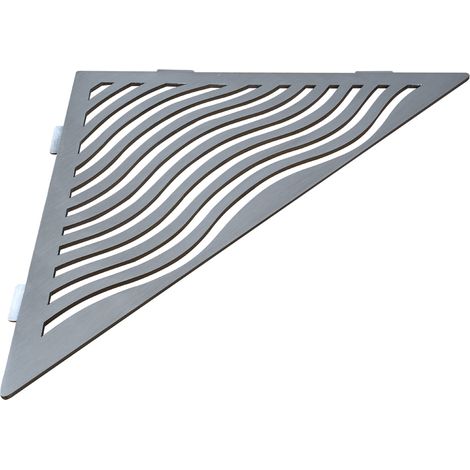 Duschablage aus Edelstahl 20,4 x 20,4 cm x 2 mm - Dreieckig Design Aqua - Befestigung ohne Bohren (1/5)