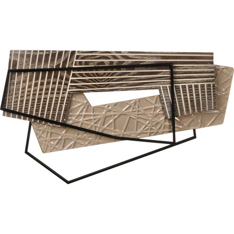 Décoration Murale Design Industriel Moderne Fait Main 57 x 36 cm Art Mural en Métal Marron Ennis (1/5)