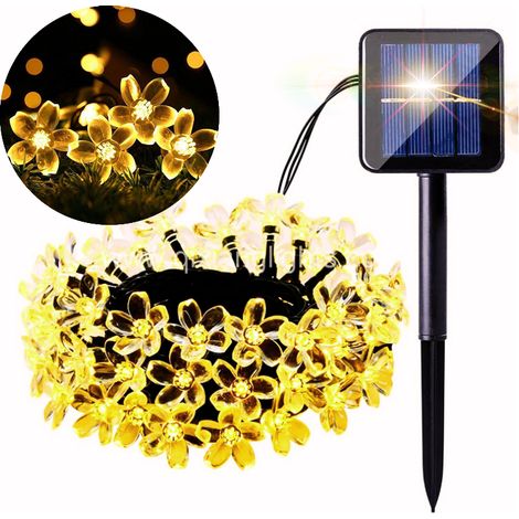 Guirnalda solar para jardín, ligera, impermeable, resistente, flores cálidas (1/5)