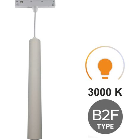 Lámpara colgante LED tubular blanca de 10 W, luz blanca cálida de 3000 K, tipo B2F, para rieles magnéticos SMART TRACK, 48 V CC. (1/5)