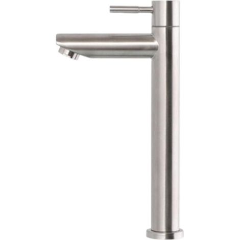 robinet De Bassin Froid Simple, Robinet Monotrou En Acier Inoxydable Pour Lavabo De Salle De Bain, Nickel Bross (1/5)