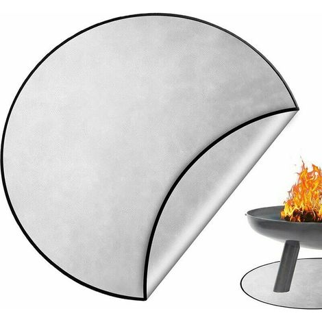 Filiyano-Tapis ignifuge, tapis de barbecue et de cheminée résistant à la chaleur, tapis de cheminée rond pour protéger votre terrasse, tapis de jardin (1/4)